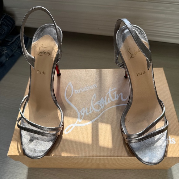 Christian Louboutin heels size 6.5 silver - Picture 1 of 4
